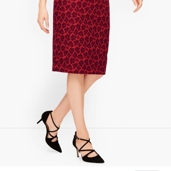 NWTS RED LEOPARD COTTON PENCIL SKIRT SZ 8 - Picture 9 of 10